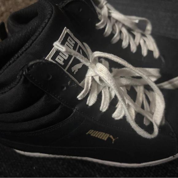 Puma Womens Classic Wedge Sneakers Black White size 10 - Picture 1 of 6